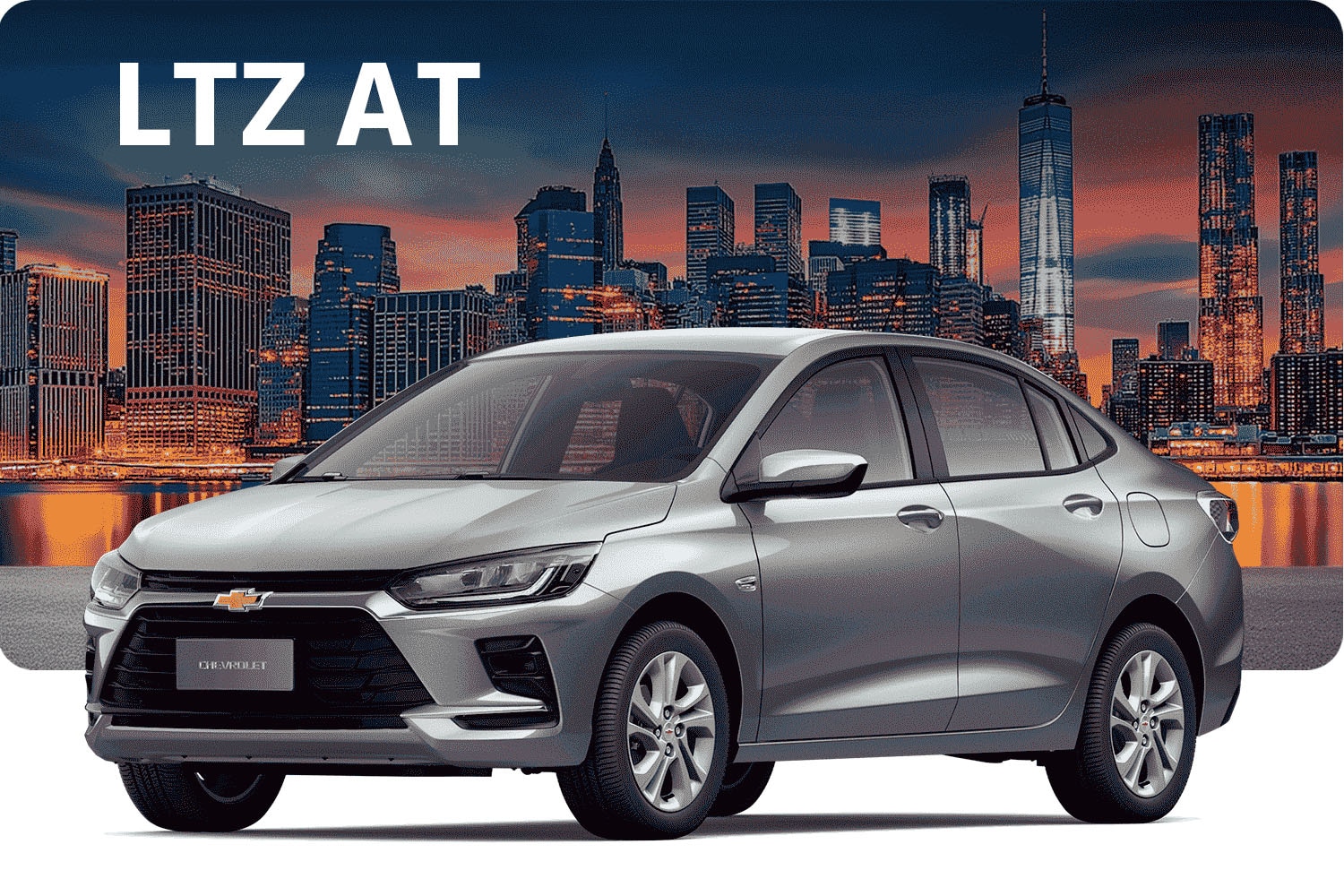 Onix Sedán LTZ AT 2026 color gris plata en zona urbana