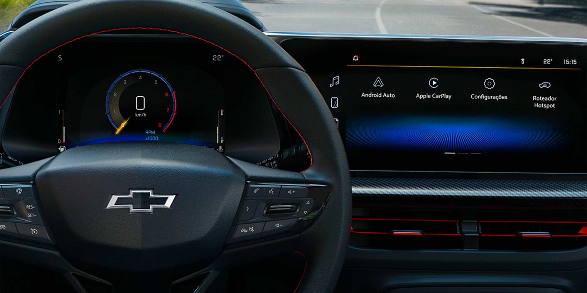 Tablero y pantalla digital del Onix Sedán 2026