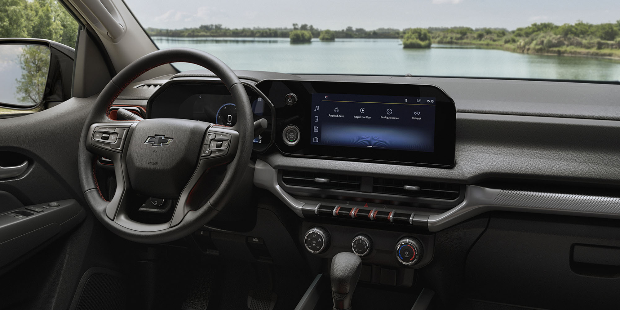 Panel de conducción y pantalla multimedia de la Chevrolet Colorado