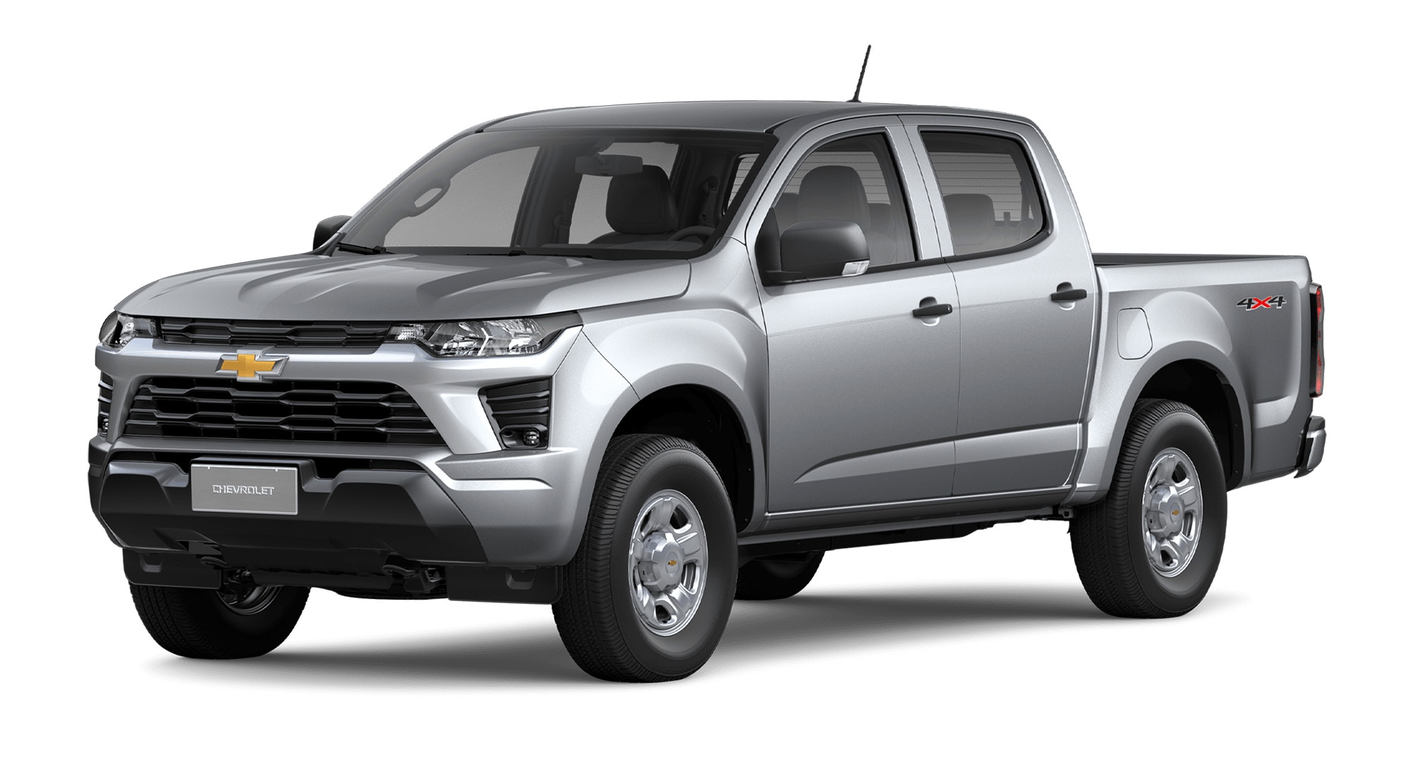 Chevrolet Colorado WT color Plata Tiburón  destacando su diseño pickup