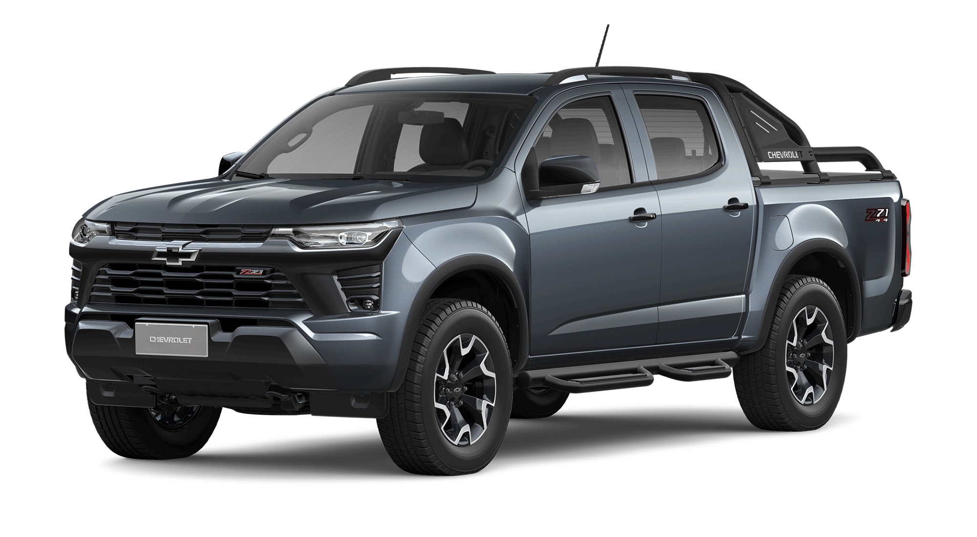 Chevrolet Colorado Z71 color Gris Sombrío Metalizado destacando su diseño pickup